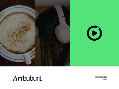 ARTbuburit Logo Day 0.4 branding coffee coffeeshop design dia earphone graphic design green headset idea ikon illustration logo minimalis music ponsel typography vector