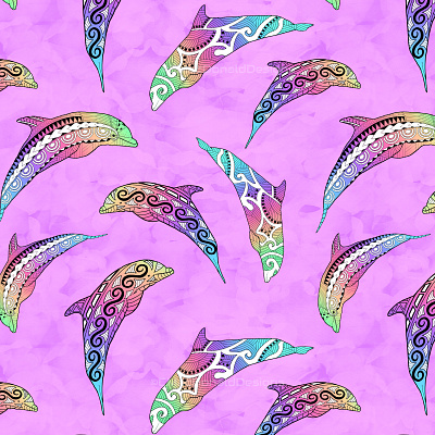 Pink Tribal Dolphins repeat pattern repeating pattern seamless pattern surface pattern designer surfacedesign textile pattern
