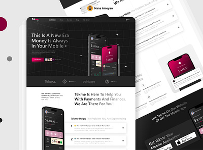 Financial App Landing page branding financial app fintech graphic design landing page logo mobile landing page ui website