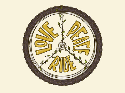 Love, Peace, Ride branding design graphic design icon illustration logo typography