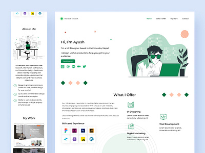 Personal Portfolio Design design designinspiration figma illustration portfolio portfoliodesign project responsivedesign ui uidesigner uiinspiration userinterface ux uxdesigner web design webdesigninspiration websitedesign xd