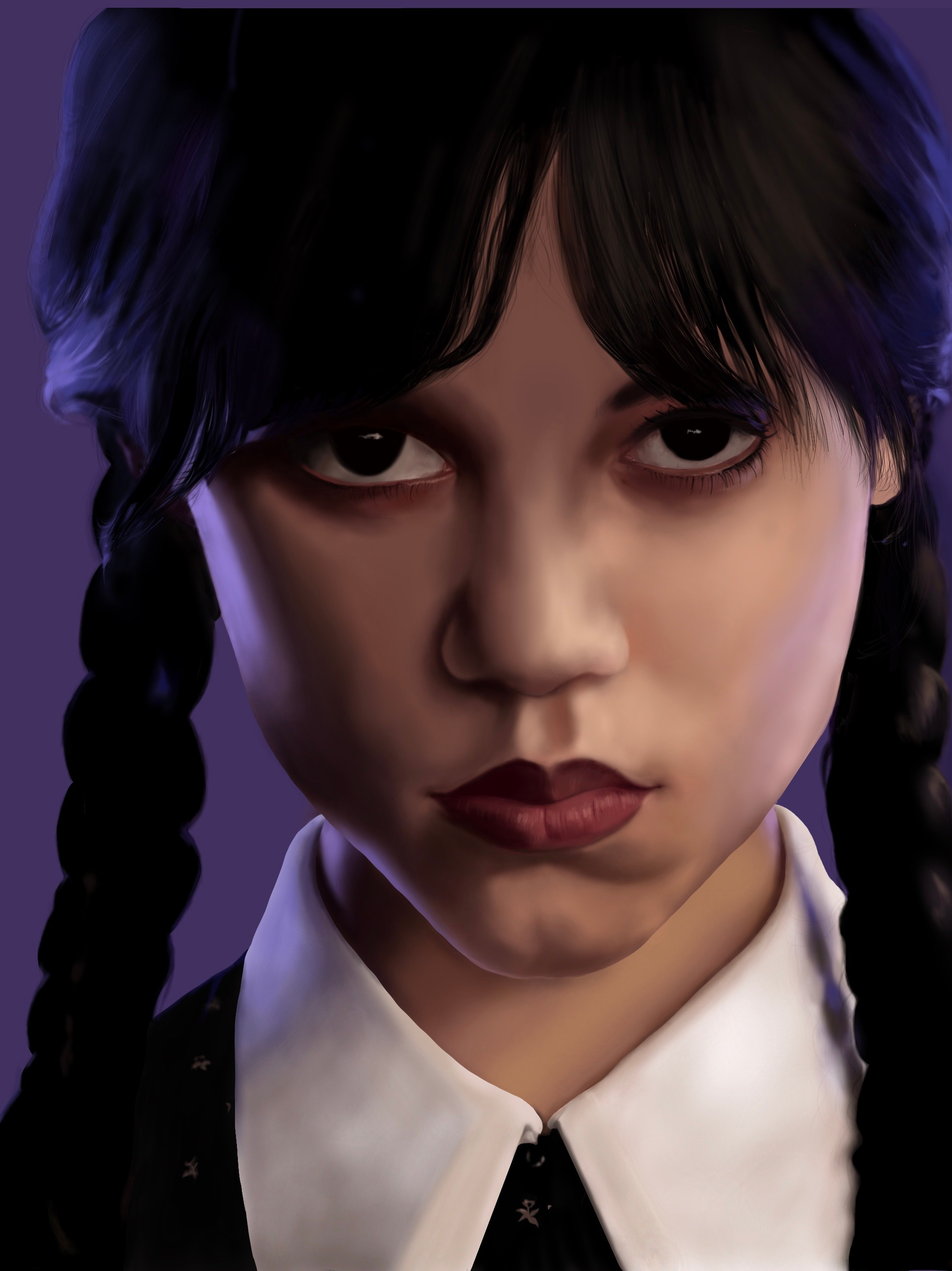 Wednesday Addams digital digitalart digitalpainting graphic design netflix procreate wednesday
