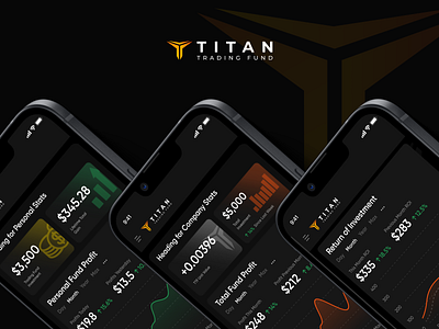 Titan Trading Fund - Crypto Mobile UX + Landing Page Design app black clean crypto design landing page mobile trading ui ux