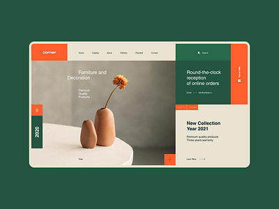 Corner — Website Design Concept decor design ecommerce furniture graphic design shop ui web design website