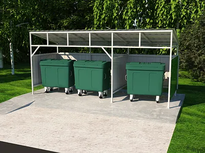 Recycling place 3d environment design