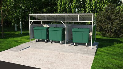 Recycling place 3d environment design