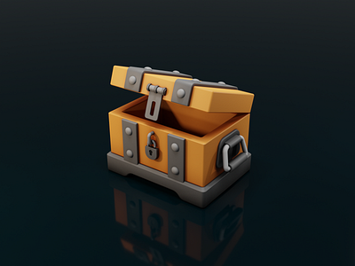 Gaming Chest 3d art asset blender c4d chest cool creative cute design game gaming graphic design illustration isometric item logo lootbox lowpoly web
