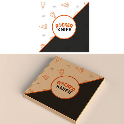 Pizza box packaging design, RockerKnife. branding design graphic design illustration packaging design packging branding pizza