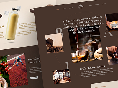 Bain Stratham's Coffee - Landing Page Concept branding brown clean coffee concept design graphic design landing page minimal mockup ui ux website