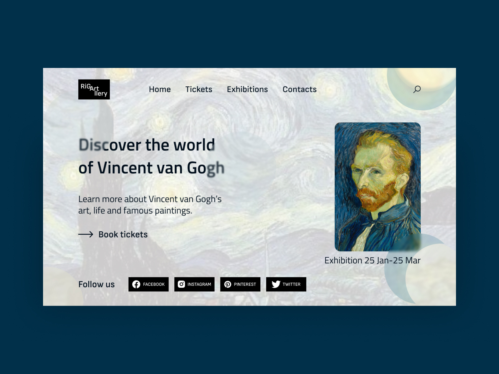 Vincent van Gogh exhibition Design concept by Anna Jakimova on Dribbble