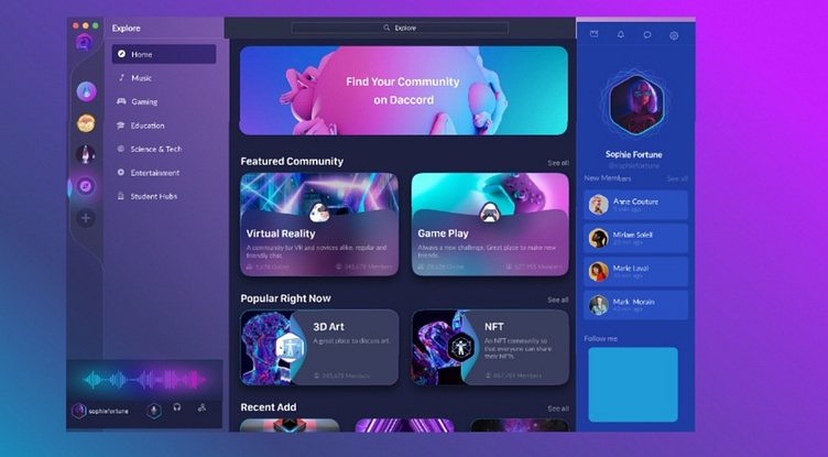 Discord UI clone by technicalhayden on Dribbble