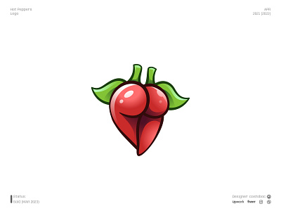 Hot Peppers booty branding bum butt design icon illustration logo logodesign logotype peach peppers vector