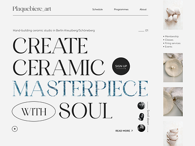 Ceramics Studio – Landing Page ceramics ceramics studio design landing landing page main page masterclass typography ui ux web web design website white