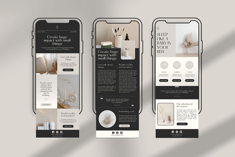 Aesthetic Email Newsletter Templates in CANVA by Marketello Studio on ...