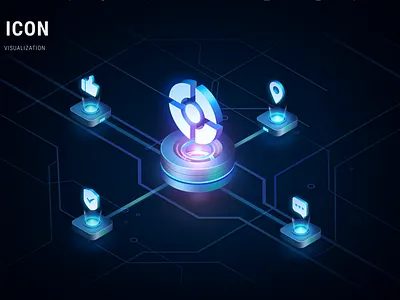 2.5D Dark Icons 2.5d animation debut design ui visualization