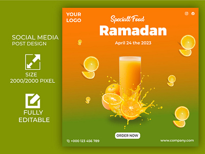 Ramadan Social Food Post Design Template backgrund des design graphic design illustration menu post design social media post design template vector
