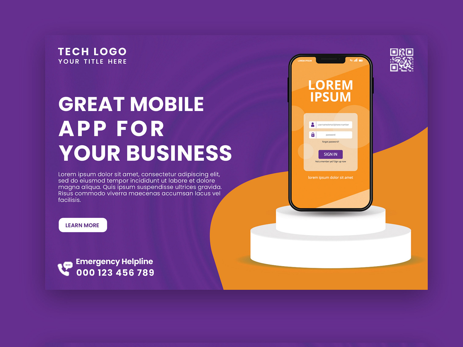 Mobile app promotion postcard design template by Graphics City on Dribbble