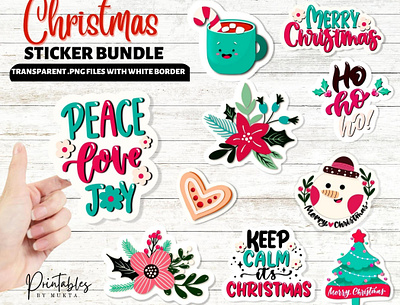 Christmas Stickers Designs! christmas design digital design illustration lettering designs logo png stickers stickers svg design svg files typography