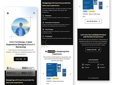 Cecep - Personal Portofolio for UX Designer Mobile Version design figma mobile personal portofolio ui ui design ui designer ux ux design ux designer website
