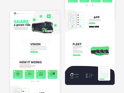 Sharebus homepage concept app branding design graphic design public transport ui uiux ux web-design webdesign