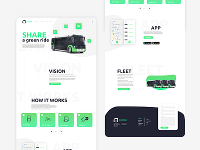 Sharebus homepage concept app branding design graphic design public transport ui uiux ux web design webdesign