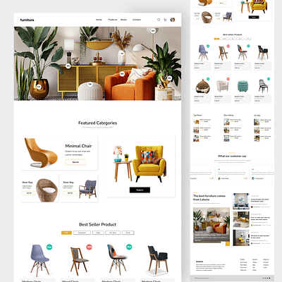 E-commerce Website UI design e=commerce furniture landing page minimal online popular shot store ui uidesign website