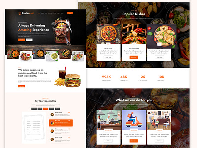 Restaurant Landing Page figma graphic design landing page product design restaurant restaurant landing page template ui uiux ux web design web site