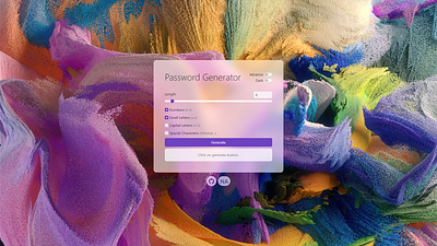 Password Generator UI app calculator dark mode design desktop glassmorphism graphic design light mode password generator theme ui ux