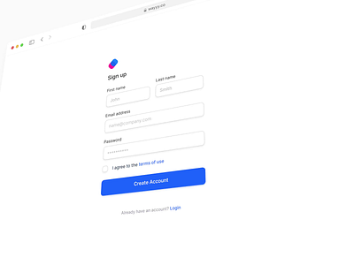 Wayyy - Signup form form minimal sign up signup form ui web app