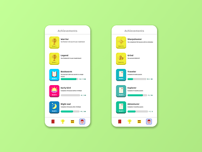 Language learning app achievements achievements branding daily daily 100 challenge daily ui dailyui design duolingo graphic design green grind hard work illustration language learn learning logo ui ux work