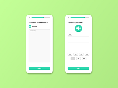 Language learning app gameplay branding daily daily 100 challenge daily ui dailyui design duolingo graphic design green guess illustration language learn learning logo text ui ux word words