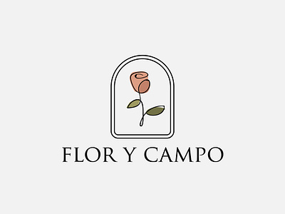 Flor y Campo Logo Design branding design graphic design hand drawn logo hand drawn rose line art logo logo minimal logo minimalistic logo one line logo rose logo simple logo vector logo