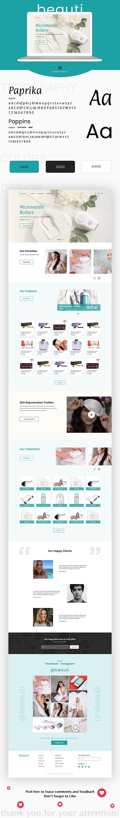 Beauti | Beauty Products Website Landing Page figma landing page ui uiux ux web design website