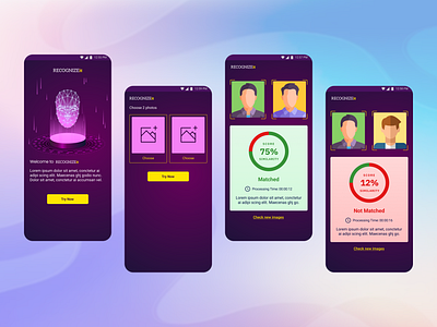 Face Recognition Mobile Application ui