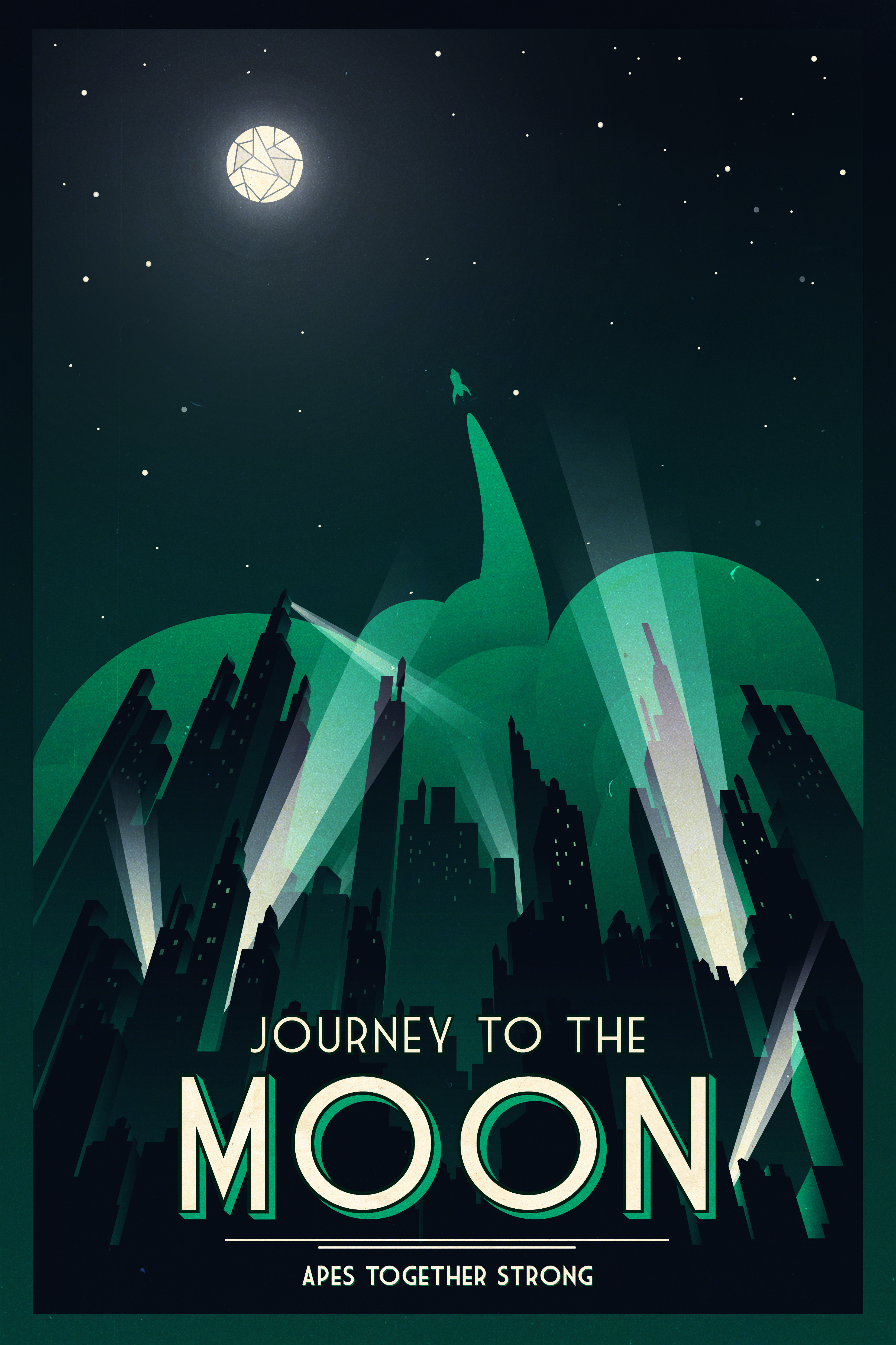Journey to the Moon gme illustration poster vector