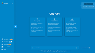 ChatGPT Redesign Light Mode ai chat gpt design ui ux website