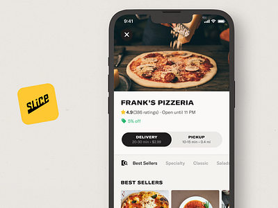 Slice app design food services mobile on demand pizza product design slice ui ux