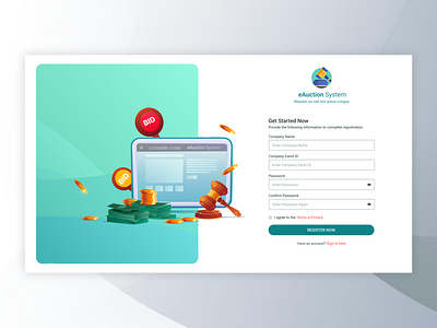 Auction System Log in Page ui