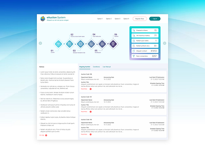 Auction System Home Page ui
