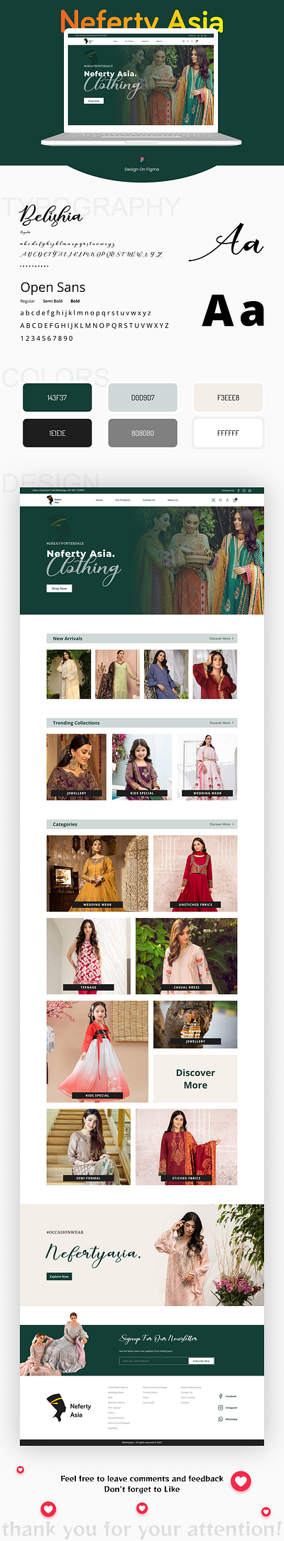 Neferty Asia | Clothing Shop Website Landing Page figma