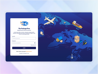 The Package Pros - Delivery Company Log in Page ui