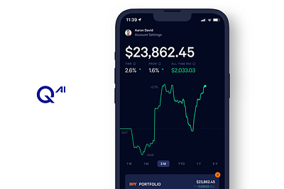 Q.ai app design finance investing investment mobile design product design ui ux