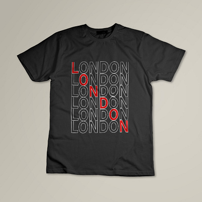 "London Typography T-Shirt Design for the Fashionable" trendy