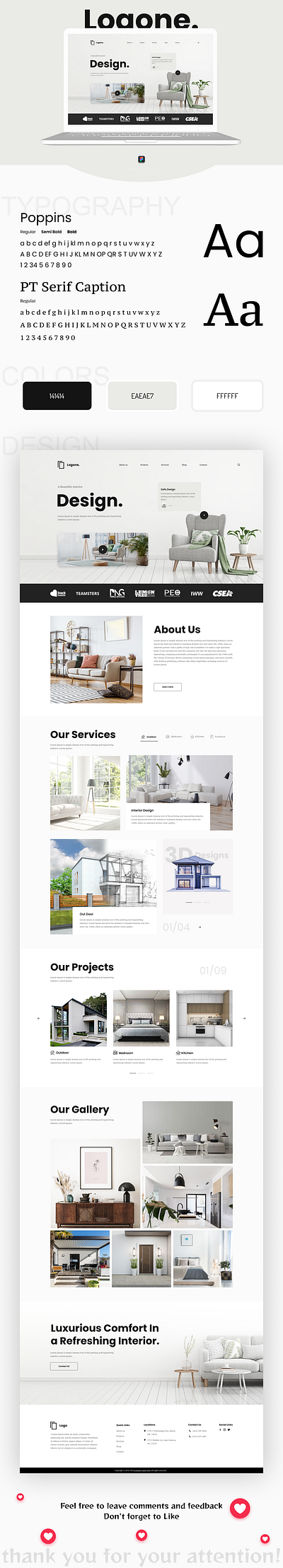 Logone. | Interior Design Website Landing Page figma