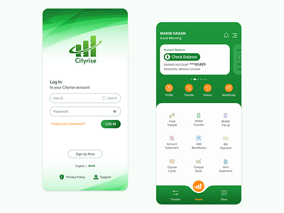 Cityrise - Banking Mobile Application app ui