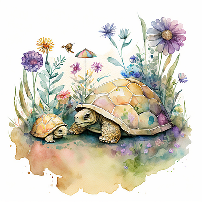 turtle and baby turtle sublimation graphics