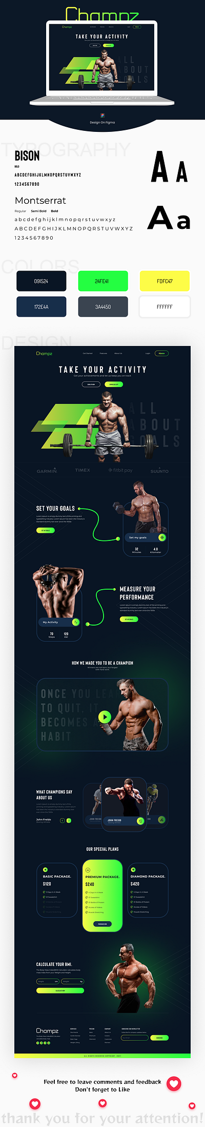 Champz | Gym Website Landing Page figma