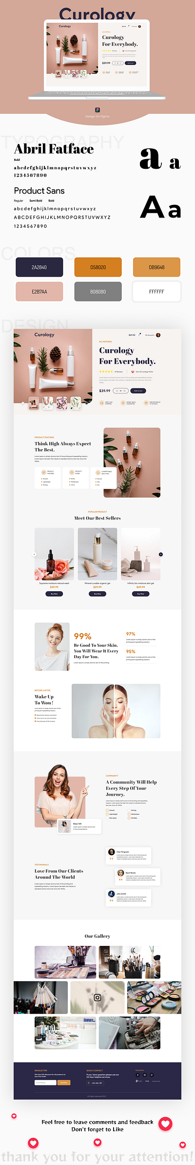 Curology | Beauty Products Website Landing Page figma