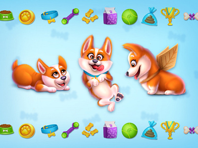 Character design corgi branding children illustrate design dog game design graphic design illustration logo
