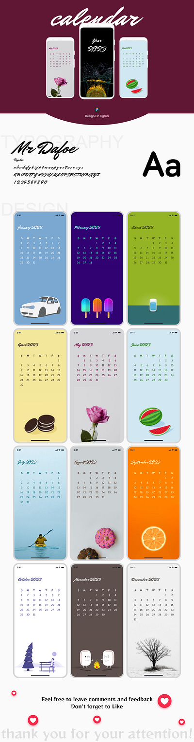 Calendar | Minimalist Calendar App figma mobile app